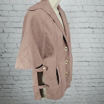 VTG Alorna Light Purple Faux Suede Short Sleeve Lined Lightweight Jacket Small S