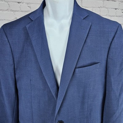 Calvin Klein Blue 2 Button Double Vented Notch Blazer Sport Coat Jacket 42 *read