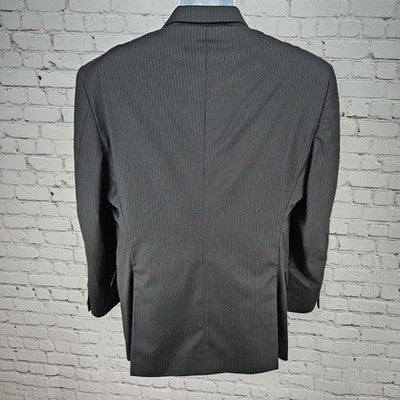 Jos A Bank Black 100% Wool Tailored Fit Travelers 2 Button Blazer Sport Coat 43R