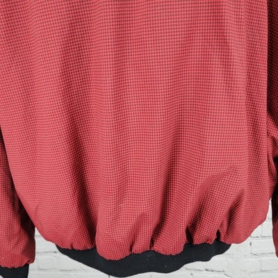VTG ‘99 Portfolio Golf Classic Red Black Houndstooth Pullover Light Jacket US XL