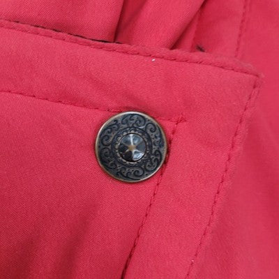 VTG Skiing Passport Retro Red Insulated Hooded Zip Pockets Jacket Size Medium M