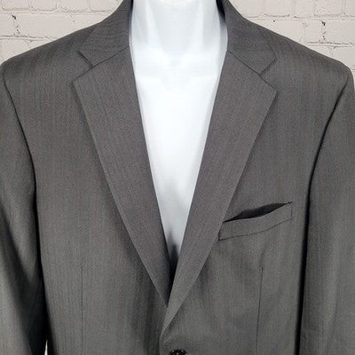 NWD VTG Royal Classic Grey Pinstriped Notch Blazer Sport Coat USA Made Size 42
