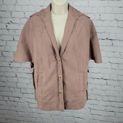 VTG Alorna Light Purple Faux Suede Short Sleeve Lined Lightweight Jacket Small S