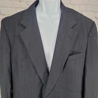 Hart Schaffner & Marx Navy Check 2 Button Vented Notch Blazer Sport Coat Size 44