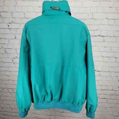 VTG McGregor Green Blue Anti Breeze Hideable Hood Zip Windbreaker Jacket 3X