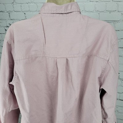 High Sierra Pink 100% Cotton Button Up Long Sleeve Shirt Size Medium M