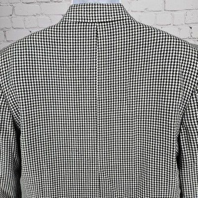 Sor Hazir Giyim Black White Houndstooth 2 Button Notch Blazer Sport Coat 43