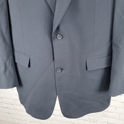 Austin Reed Navy 2 Button Notch Lapel Vented Blazer Sport Coat Jacket USA 44R