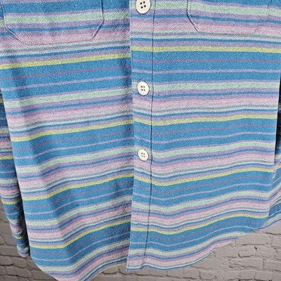 The Nutter Multicolor Striped Shacket Button Up Point Collar Shirt USA Large L