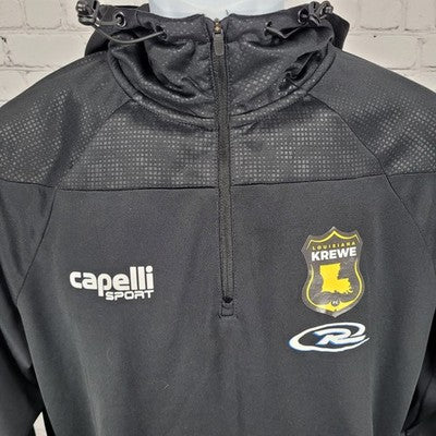 Louisiana Krewe FC Capelli Sport CS Dry Black Hooded 1/4 Zip Jacket Medium M