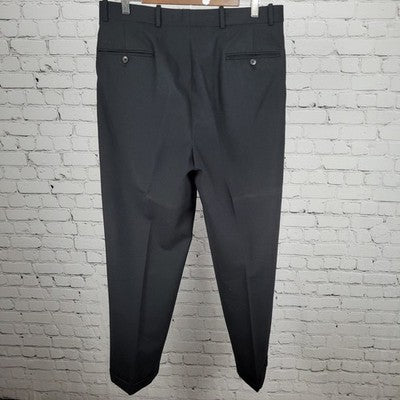 Paulo Solari Black 100% Wool Athletic Fit Full Suit Set Jacket 40L Pants 32x31