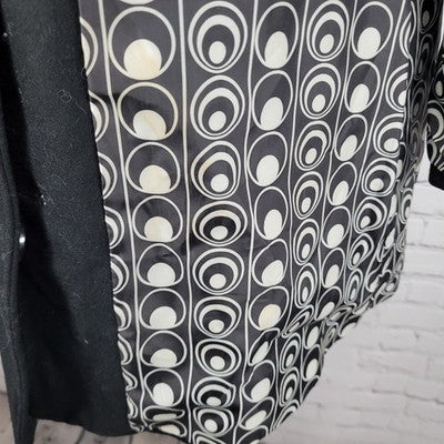 Tulle Anthropologie Black Wool Blend Buttoned Collared Coat Small S