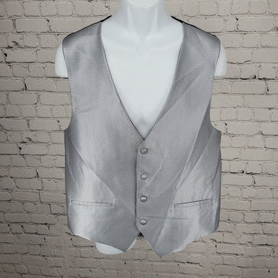 Calvin Klein Grey Silver Buttoned Lined Suit Vest Waistcoat Medium M