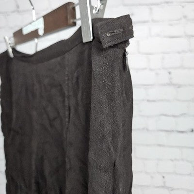 Coldwater Creek Brown Paisley Embroidered Lined Midi Skirt Medium M (10-12)