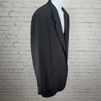 The Texas Clothier Black 1 Button Ventless Notch Blazer Sport Coat USA 42