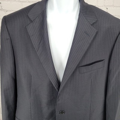 Hickey Freeman Dark Navy 100% Worsted Wool Blazer Sport Coat USA Made Size 42R