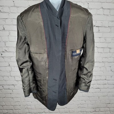 VTG Kuppenheimer Grey Pinstriped 2 Button Blazer Sport Coat USA Made Size 42