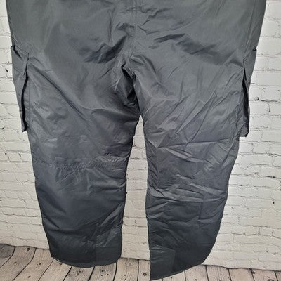 Wulful Black Adjustable Waist Cargo Snow Ski Straight Pants Size Large (33x32)