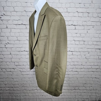 Earvin Magic Johnson Tan Signature Fine Italian Cloth Peak Blazer Sport Coat 44L