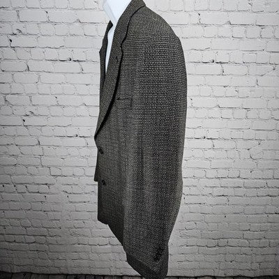 Daniel Hechter Black 100% Worsted Wool 2 Button Notch Blazer Sport Coat 48L