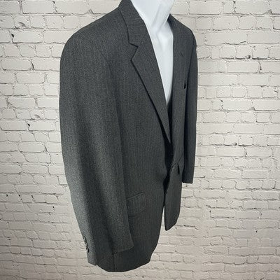 VTG Botany 500 Grey Pinstriped 2 Button Vent Blazer Sport Coat USA Made Size 41S