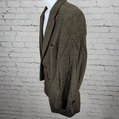 Austin Leeds Green Tweed 2 Button Single Vented Notch Blazer Sport Coat 40S