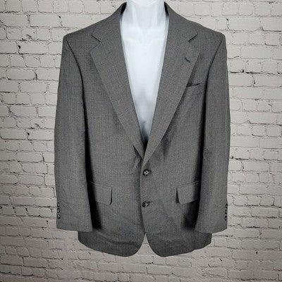 VTG Harmony Clothes Grey Pinstriped 2 Button Notch Blazer Sport Coat USA 41