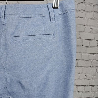 Talbots Blue Relaxed Chambray 100% Cotton Mid Rise Tapered Pants 4P (31x26)
