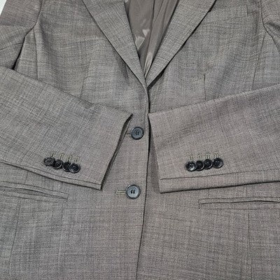 Ann Taylor Brown Wool Blend Stretch 2 Button Vented Notch Blazer Suit Jacket 6P