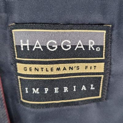 VTG Haggar Imperial Blue Herringbone Gentleman's Fit Blazer USA Made Size 44