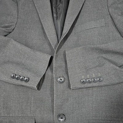 Haggar H26 Grey Slim Fit Stretch 2 Button Vented Notch Blazer Sport Coat 38R