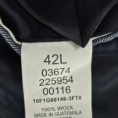 Jos A Bank Grey Blue Wool Traveler Slim Fit 2 Button Notch Blazer Sport Coat 42L