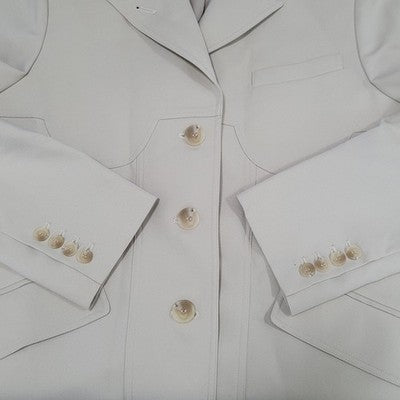 Avenue Beige 3 Button Single Vented Peak Blazer Jacket Size Large L