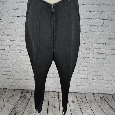 VTG Schoeller Skifans Switzerland Black Stretch Stirrup Ski Pants Bib 4 (27x24)
