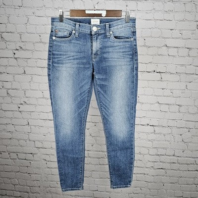 Hudson Blue Denim Light Medium Wash Low Rise Stretch Skinny Jeans 27 (28x27)