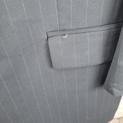 Chaps Ralph Lauren Dark Navy 100% Wool Pinstriped Blazer Sport Coat Sizw 48L
