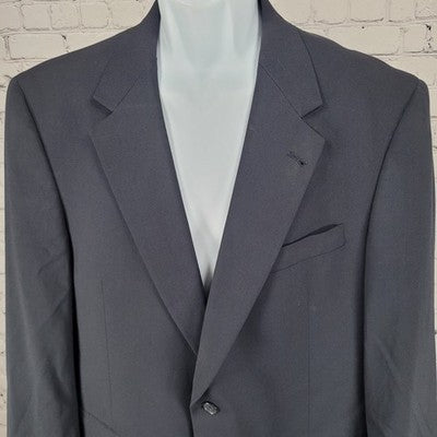 Austin Reed Navy 2 Button Notch Lapel Vented Blazer Sport Coat Jacket USA 44R