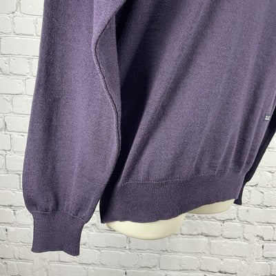 Blue Drake Purple Merino Wool Blend Knit Sweater Italy Made Size Medium M