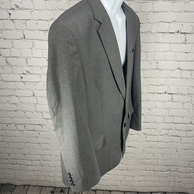 J. M. Haggar Grey Classic Fit 2 Button Vented Notch Blazer Sport Coat Size 44R