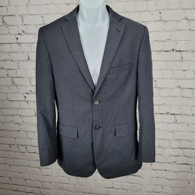 Wilke Rodriguez Blue Wool Blend 2 Button Vented Notch Blazer Sport Coat 36R