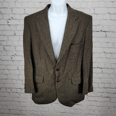 Austin Leeds Green Tweed 2 Button Single Vented Notch Blazer Sport Coat 40S