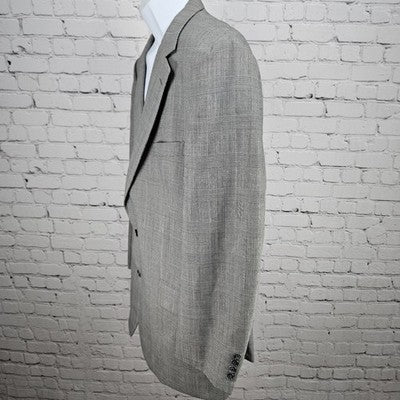 VTG Barrister Black White Glen Check 2 Button Notch Blazer Sport Coat USA 42