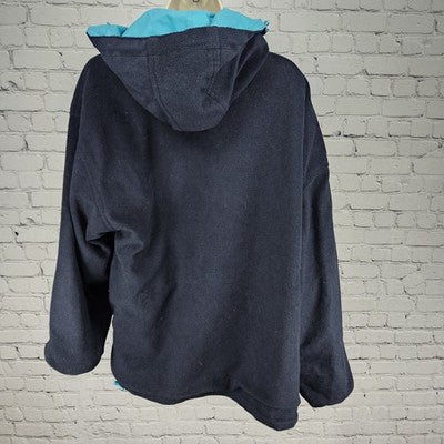 Grand Canyon Railway Cheneral Blue Fleece Lined Hooded Jacket Medium *zipper