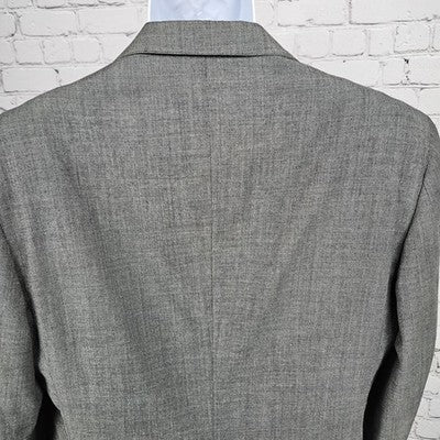 VTG Barrister Grey 100% Wool 2 Button Single Vented Notch Blazer Sport Coat 42