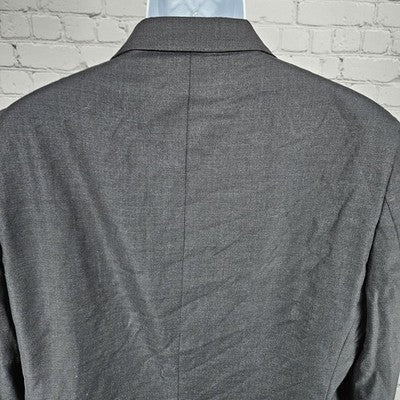 Stafford Grey 100% Wool 2 Button Single Vented Notch Blazer Sport Coat 46R