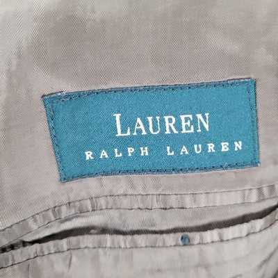 Lauren Ralph Lauren Brown 100% Wool Check 3 Button Blazer Sport Coat 41T *holes