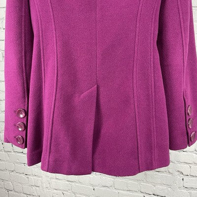 Steve Madden Purple Wool Blend Buttoned Vented Pea Coat Pockets Size Small S
