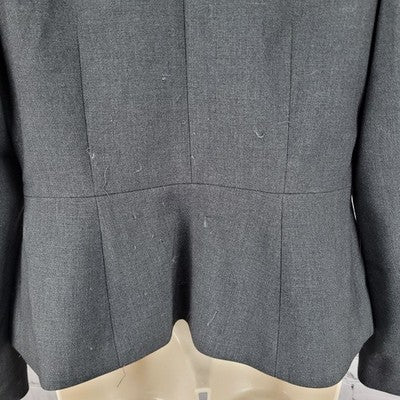 Ann Taylor Grey Hook & Loop Shawl Lapel Lined Stretch Suit Jacket 8