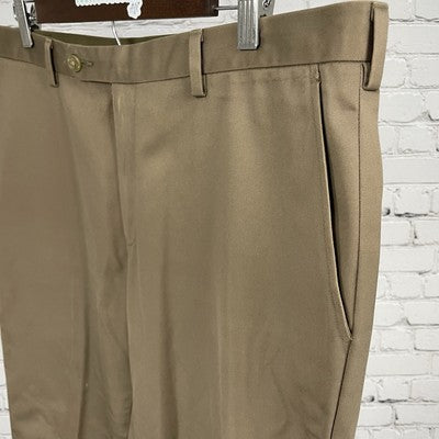 Jos A Bank Brown Cotton Twill Traveler’s Straight Leg Chino Pants Size 36x32