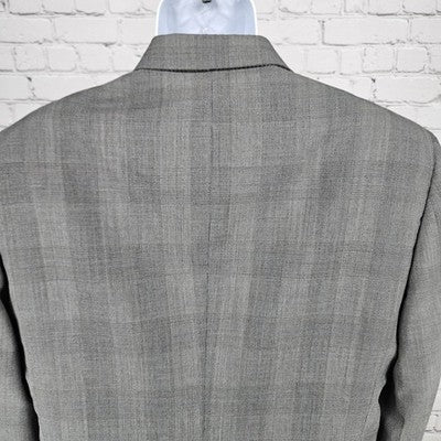 VTG Hart Schaffner Marx Grey Wool Blend Viracle Notch Blazer Sport Coat USA 44R